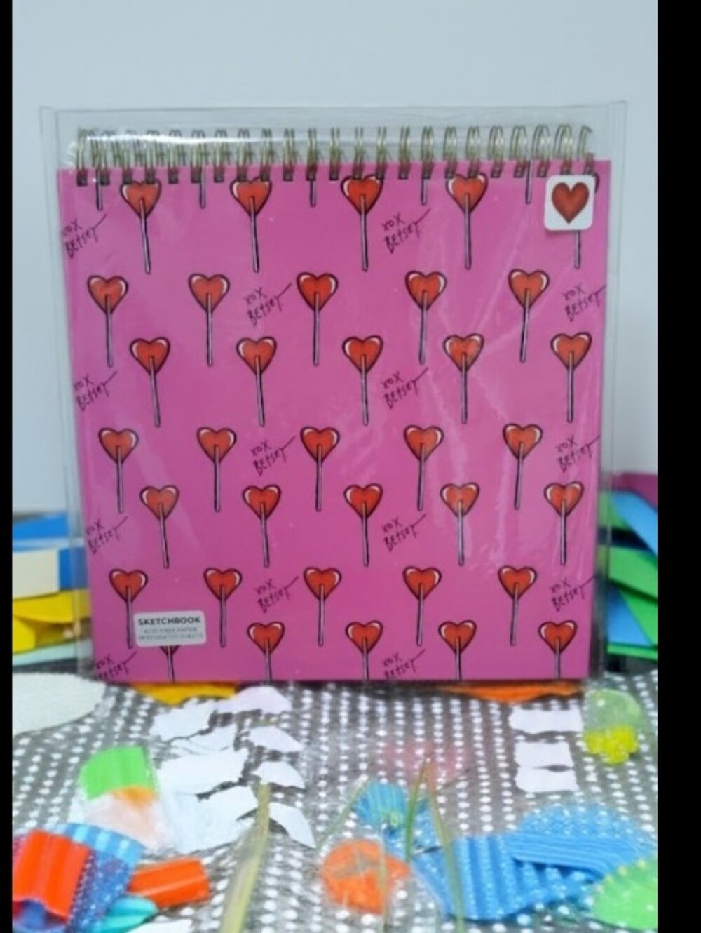 Betsy Johnson Professional Pink and Red Heart Sketchbook
